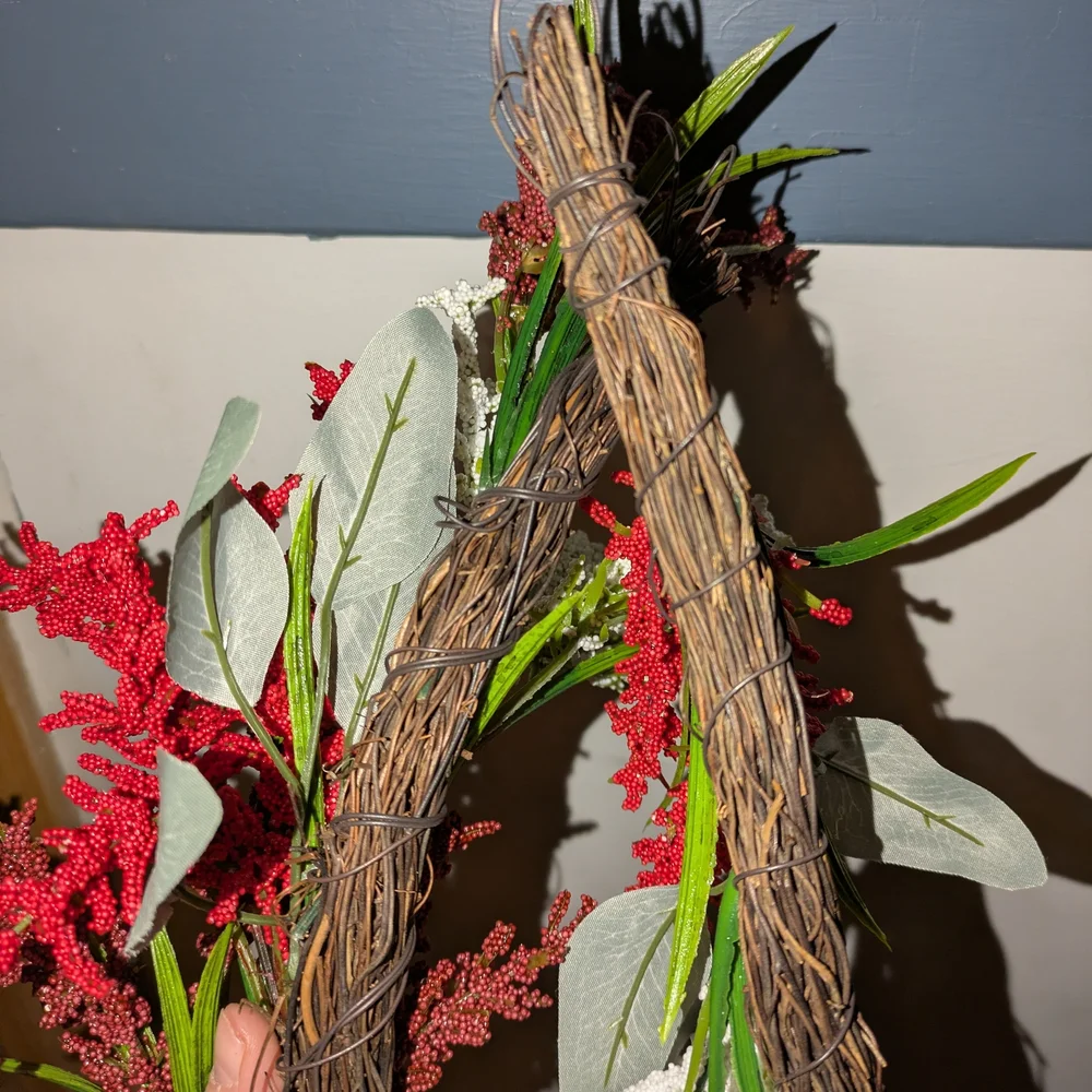 Rustic Red and White Holiday Garland 70